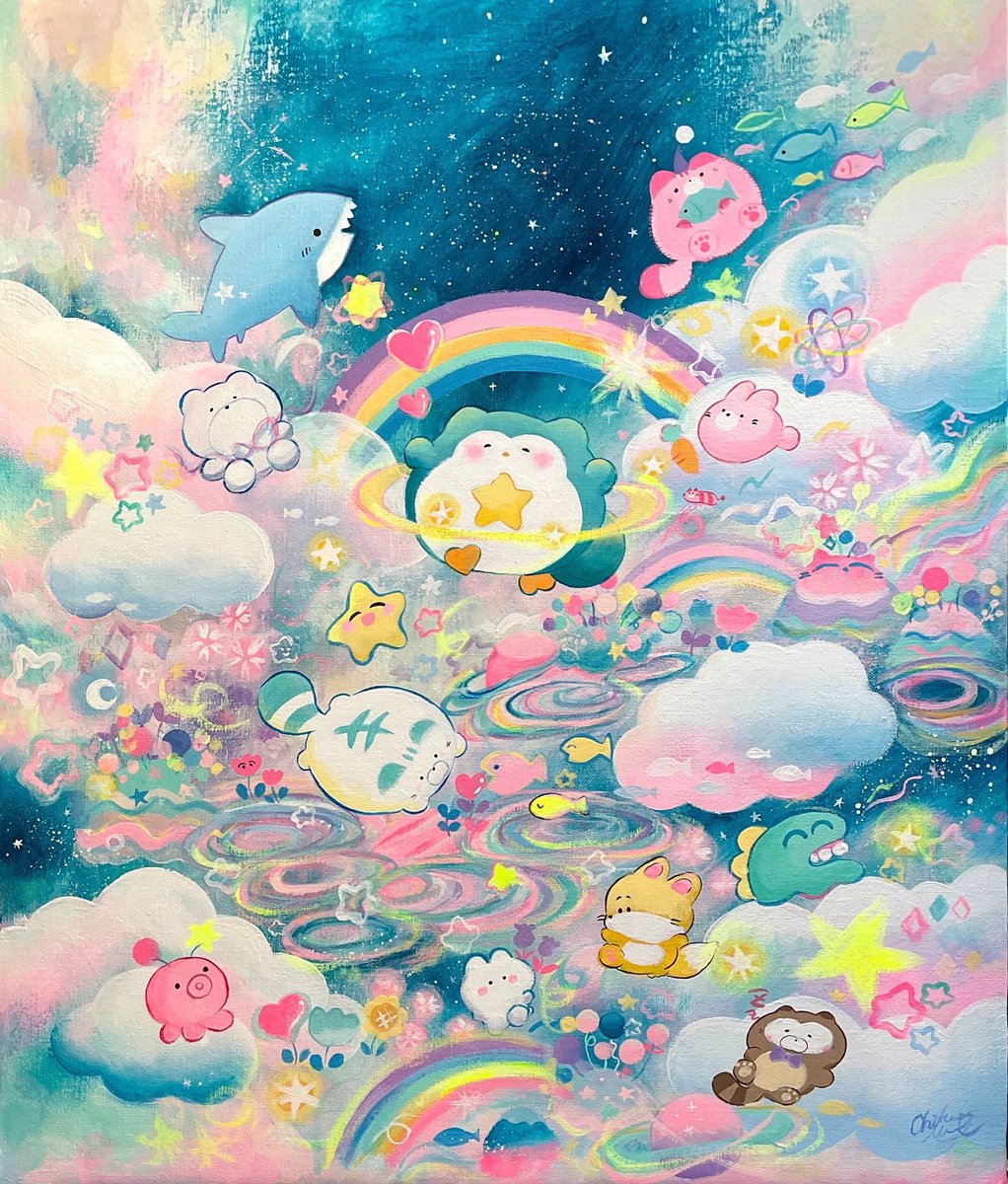 「アクリル絵の具で絵を描いています#GWアナログ絵祭り 」|ちくわミエル 𝘤𝘩𝘪𝘬𝘶𝘸𝘢𝘮𝘪𝘦𝘭のイラスト