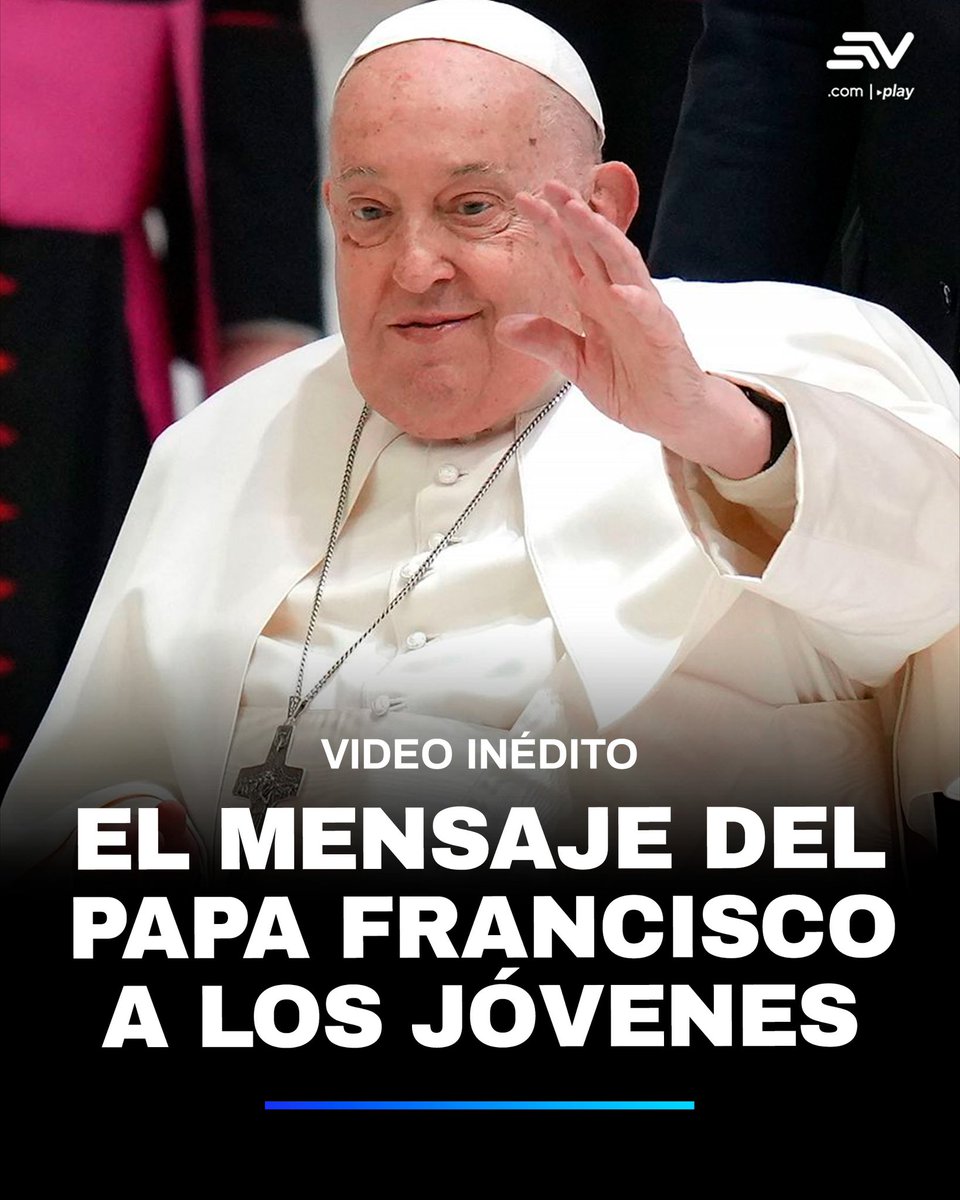 EcuavisaInforma's tweet photo. El difunto papa Francisco exhortó a los jóvenes a “aprender a escuchar”, especialmente a sus abuelos, en un vídeo que grabó en enero. Míralo aquí▶️ https://t.co/jw13WETt04 https://t.co/OW7476ghua