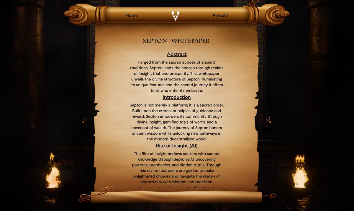 📜📜 The Holy Scroll of Septon has been unveiled.

Study the sacred words of the Holy Septon, grasp his divine will, and ascend to abundant glory

whitepaper.septon.xyz