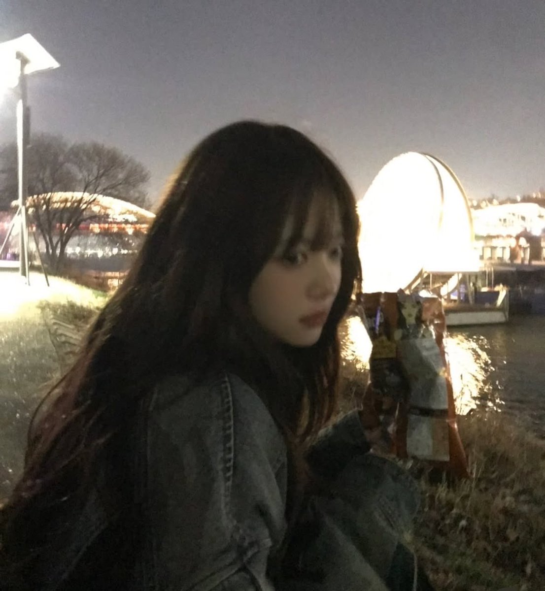 By the river at night, lost in the flow