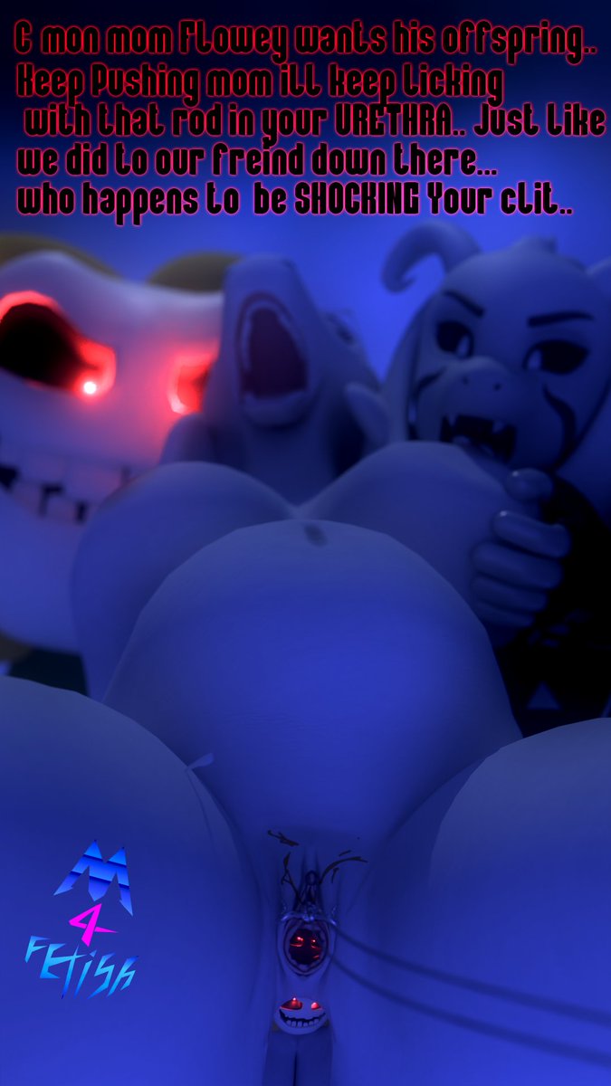 Mark4Fetish's tweet photo. Well Flowey got tired of YOU and Toriel got horny...

I guess Flowey's getting twins.. 

And your holding the e'stim remote...

And your 13 inch urethral sound is insider her instead...

Yeah your husband never made you cum this hard mom.. https://t.co/qQnqMdqx2g