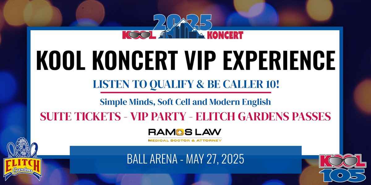 ✨ KOOL KONCERT #2 VIP EXPERIENCE starts tomorrow! 

Details at KOOL105.com