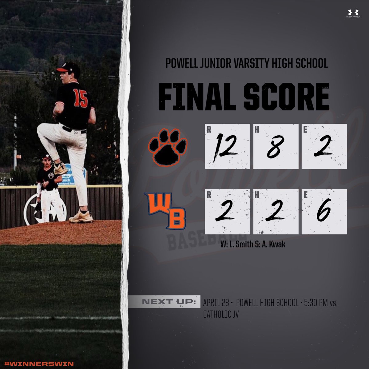 Dustin Cody 🏴☠️🐾⚾️ (@codyclickclack) on Twitter photo <a href="/PowellBaseball/">Powell High School Baseball</a> JV guys stay hot. 14-6 on the season. Last game is tomorrow at Powell vs Catholic. Let’s put a bow on it and finish it out right. Game is set for 5:30pm. Come out and support these young men. #WinnersWin <a href="/PowellBaseball/">Powell High School Baseball</a> JV guys stay hot. 14-6 on the season. Last game is tomorrow at Powell vs Catholic. Let’s put a bow on it and finish it out right. Game is set for 5:30pm. Come out and support these young men. #WinnersWin