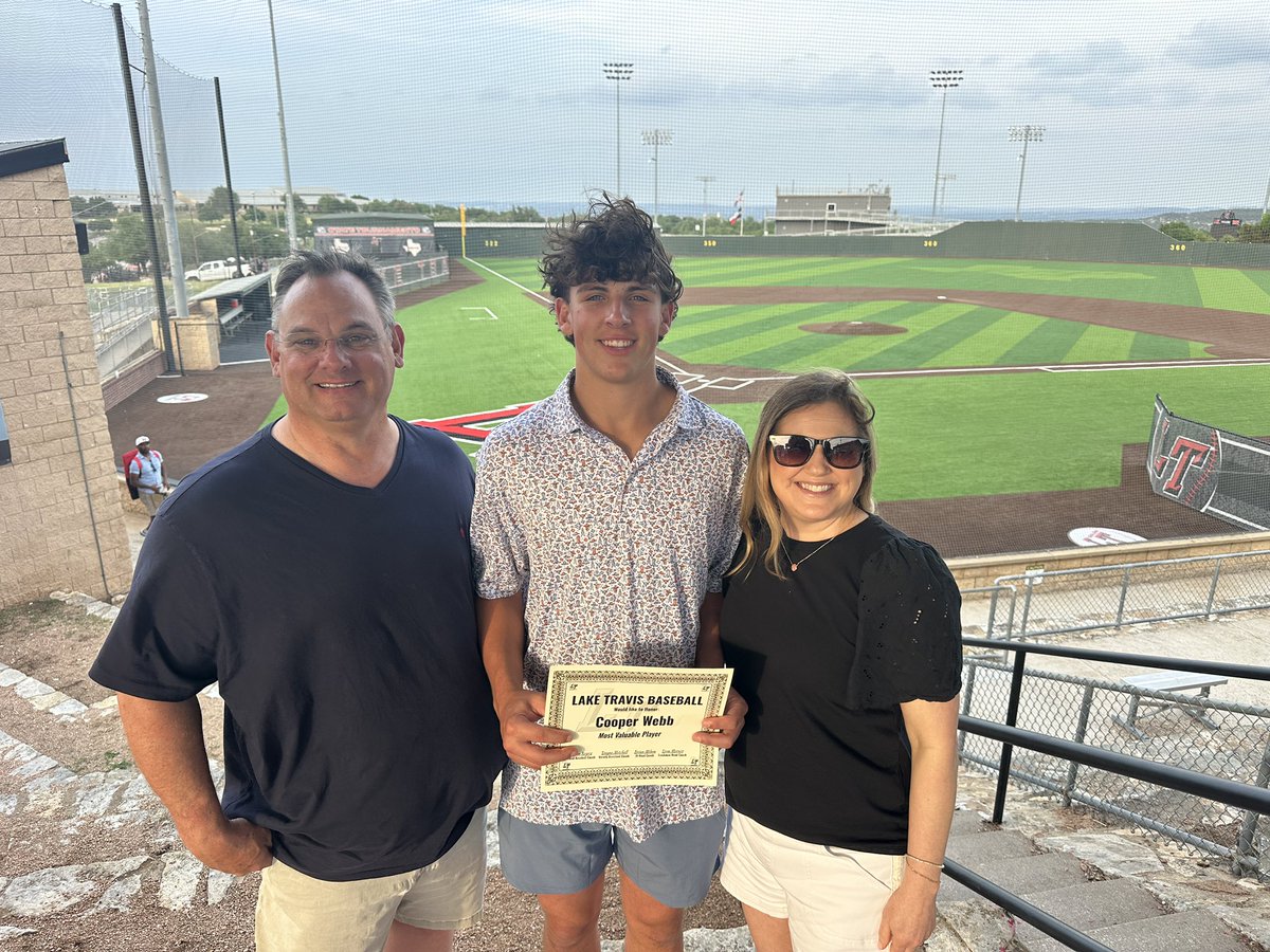 Aaron N. Webb (@a_n_webb) on Twitter photo Congrats <a href="/CooperWebb2026/">Cooper Webb</a> for earning <a href="/LTCavBaseball/">Lake Travis Cavalier Baseball</a> Team MVP! Playoffs start this Thursday.
District Stats:
6-0
28.1 Innings Pitched
109 Batters Face
7 Hits
13 Walks
38 Strike Outs
0.000 ERA
0.705 WHIP
<a href="/TexasBaseball/">Texas Baseball</a> <a href="/LTCavBaseball/">Lake Travis Cavalier Baseball</a> <a href="/WowFactorNation/">Wow Factor Baseball</a> <a href="/CoachRogers7/">Ryan Rogers</a> Congrats <a href="/CooperWebb2026/">Cooper Webb</a> for earning <a href="/LTCavBaseball/">Lake Travis Cavalier Baseball</a> Team MVP! Playoffs start this Thursday.
District Stats:
6-0
28.1 Innings Pitched
109 Batters Face
7 Hits
13 Walks
38 Strike Outs
0.000 ERA
0.705 WHIP
<a href="/TexasBaseball/">Texas Baseball</a> <a href="/LTCavBaseball/">Lake Travis Cavalier Baseball</a> <a href="/WowFactorNation/">Wow Factor Baseball</a> <a href="/CoachRogers7/">Ryan Rogers</a>