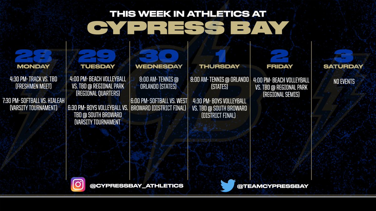 🚨This weeks schedule🚨

Go Lightning⚡️⚡️