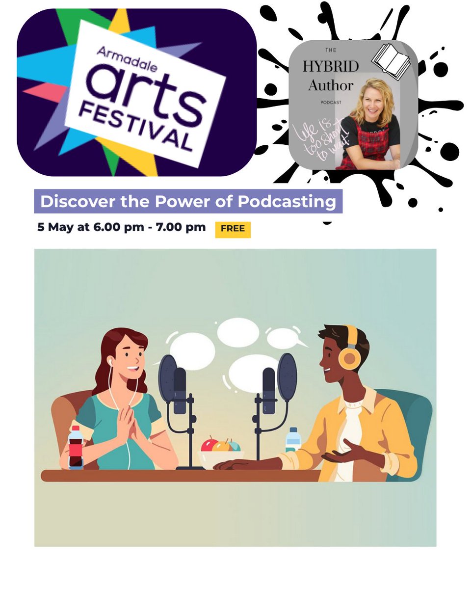 If you're interested in learning about podcasting or gaining tips on how to be a guest on one, join me next Monday at the Armadale Arts Festival! 

This session is for adults. Bookings are required and can be made here: 

events.humanitix.com/discover-the-p… 

#armadaleartsfestival2025