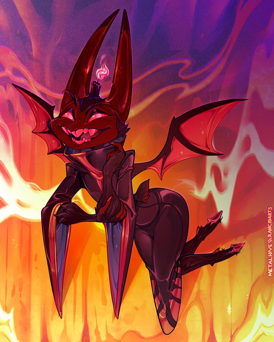 metalhivesystem's tweet photo. 🖤🕯🔥

just a fun wind-down from work last night while I get through the week, felt like trying to draw this fella!

#HelluvaBoss #fanart #yogirt #HelluvaBossFanart https://t.co/ccN288vY85