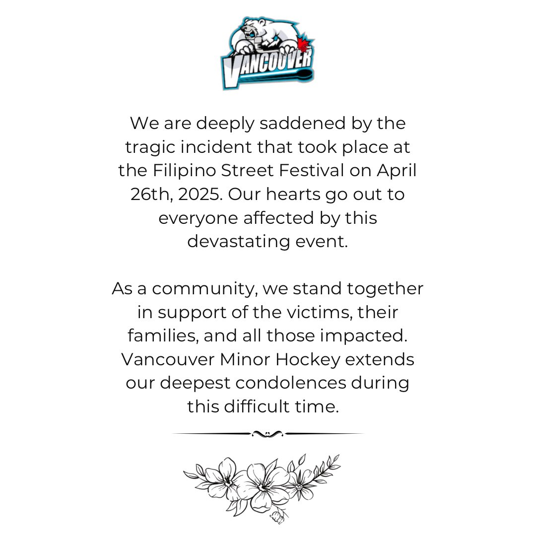 We are deeply saddened by the tragic incident that took place at the Filipino Street Festival on April 26th. As a community, we stand together in support of the victims, their families, &amp; all those impacted. VMHA  extends our deepest condolences during this difficult time ❤️