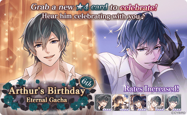 ikevamp_en's tweet photo. ๐It's Arthur's birthday soon๐
Play his Birthday Eternal Gacha and get a brand NEW โญ4 card to celebrate along with other past cards!๐โจ
#ikevamp
#ikevampbday
#otome https://t.co/cg7hbf3p4Q