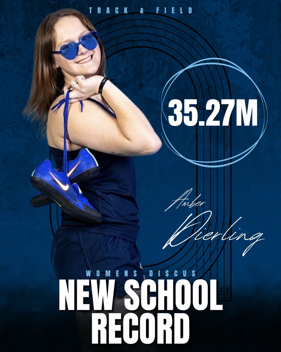 Freshman Amber Dierling set a NEW school record during the SLIAC Outdoor Championship with a distance of 35.27 meters!