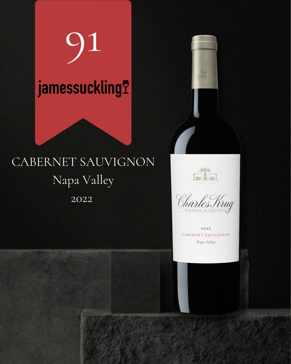 ASHNapa's tweet image. Refined &amp;amp; expressive, Charles Krug 2022 #CabernetSauvignon captures the essence of #NapaValley craftsmanship—now awarded #91points by James Suckling. Silky &amp;amp; elegant, each sip unfolds with layers of baked berries, vanilla, &amp;amp; toasted oak. 

l8r.it/eyAK

#napawine #wine