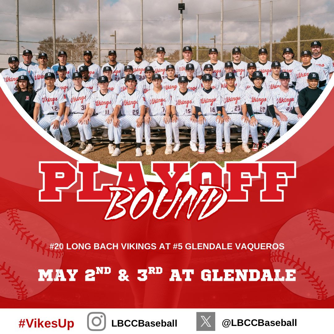LBCCBaseball's tweet photo. Next stop: the playoffs. Let’s make some noise! 

#VikesUp https://t.co/X9DcSX4X5f