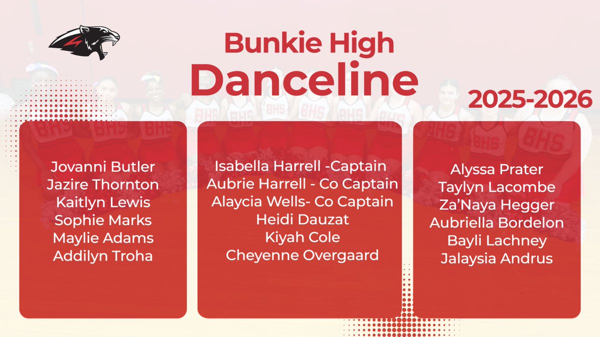 Congratulations to the 2025-2026 BHS Danceline...#PantherPride