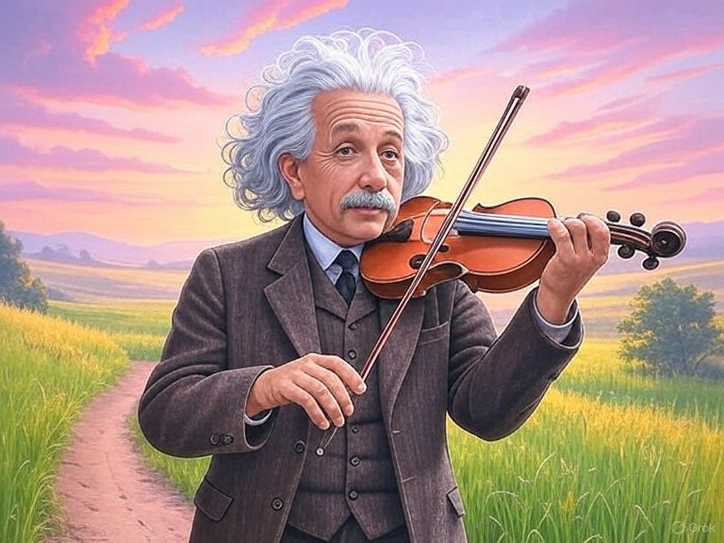 dylanbriscall's tweet image. Einstein&apos;s flight from persecution in the 1930s shaped his view of science as a universal language transcending politics. Evident in his 1933 letter to Roosevelt warning about nuclear weapons.

Science, like a symphony, can unite or destroy. #Language #Art #GoCreate