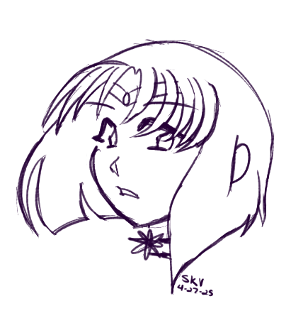 TheLadyDrac's tweet photo. I'm trying to draw again and I wanted to draw something Sailor Moon related. Sailor Saturn is my favorite, so I went with her, lol. https://t.co/3OF1wTqXJl