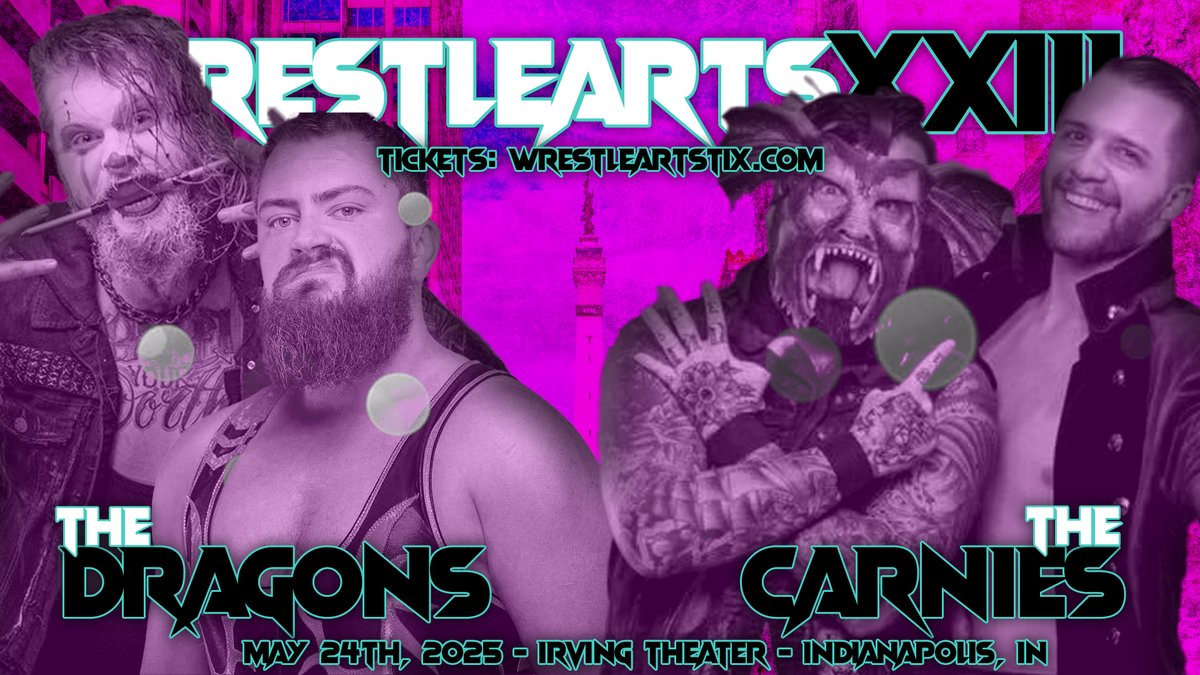WrestleArts (@wrestleartsindy) on Twitter photo 🚨MATCH DROP🚨
The beef between The Carnies and the Dragons has reached a fever pitch, and it looks to completely explode at #wrestlearts23 when <a href="/TrippCassidy/">TRPCSDYx闇</a> and <a href="/JCrane317/">Josh Crane ジョシュ・クレイン</a> collide with <a href="/kerryawful/">“THE GARGOYLE” KERRY AWFUL B.S.</a> and <a href="/NickIggy_/">Nick Iggy</a> !
📅5/24/25
🎟️wrestleartstix.com
📍@irvingtheater 🚨MATCH DROP🚨
The beef between The Carnies and the Dragons has reached a fever pitch, and it looks to completely explode at #wrestlearts23 when <a href="/TrippCassidy/">TRPCSDYx闇</a> and <a href="/JCrane317/">Josh Crane ジョシュ・クレイン</a> collide with <a href="/kerryawful/">“THE GARGOYLE” KERRY AWFUL B.S.</a> and <a href="/NickIggy_/">Nick Iggy</a> !
📅5/24/25
🎟️wrestleartstix.com
📍@irvingtheater