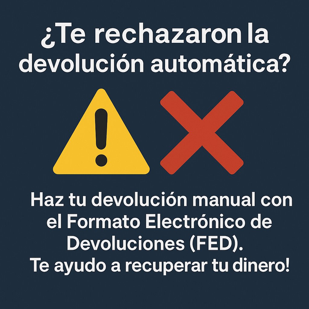 erik_ortuno's tweet image. ¿Te rechazaron la devolución automática? ❌
Debes hacer el trámite de devolución manual mediante el Formato Electrónico de Devoluciones (FED), NO una aclaración ni una declaración complementaria. ⚠️
¡Yo te ayudo a recuperar tu dinero! Escríbeme y te asesoro. ✍️
#DevoluciónSAT…