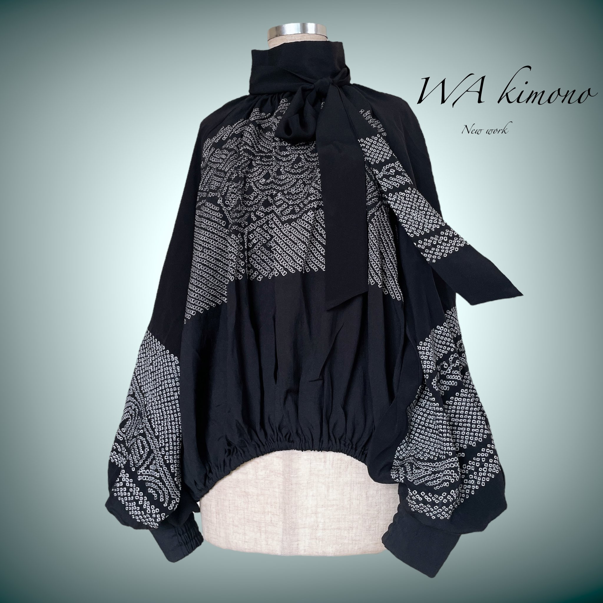 Hページ とろみ可愛い 兵児帯スタンドカラーブラウス 着物リメイク 黒 心和 • 和kimono on X: 