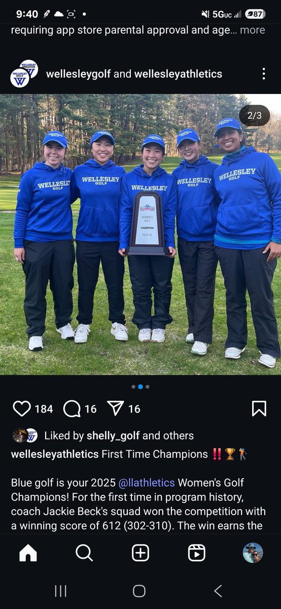 FHSSRGOLF's tweet image. Alumni '23 Kaurvaki Bajpai and the rest of the Wellesely girls golf team become first time Liberty League champions! Congrats!!! They earn an automatic bid to the national championships May 13th.