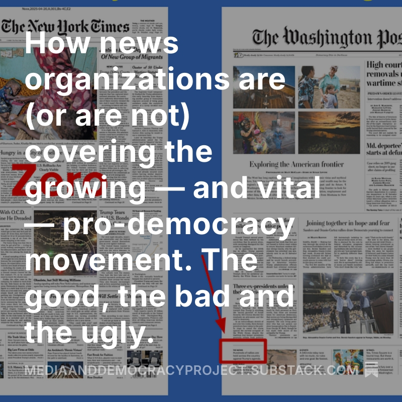 How newsrooms are—or aren't—covering the pro-democracy movement. [They] fail to respond to a constitutional crisis and to defend American democracy in its existential battle against oligarchy and the fascist MAGA movement: open.substack.com/pub/mediaandde… #DefendDemocracy #PressFreedom