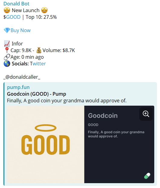 donaldcaller's tweet photo. 🚀 X11.0 🚀 $GOOD
 👉 https://t.co/4Hnzfczjlp 💹
📢 Called at: $9.8K
💰 Now: $108.2K
✨ ATH: $123.2K

Feeling GOOD? You should. 🤑
Clean 11x from the call — another W on the board!
#GOOD #Troll #Solana #ART #Mom https://t.co/9AAEOb3ROZ
