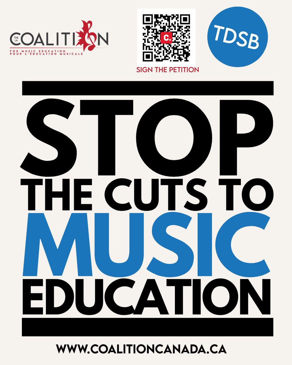 Share this graphic

The QR code takes you to an online petition.  

NO CUTS TO MUSIC AT THE TDSB!

<a href="/tdsb/">Toronto District School Board</a> <a href="/CityNewsTO/">CityNews Toronto</a> <a href="/CBCNews/">CBC News</a> <a href="/CBC/">CBC</a> <a href="/CBCMusic/">CBC Music</a> <a href="/tompowercbc/">Tom Power</a> <a href="/CTVToronto/">CTV News Toronto</a>