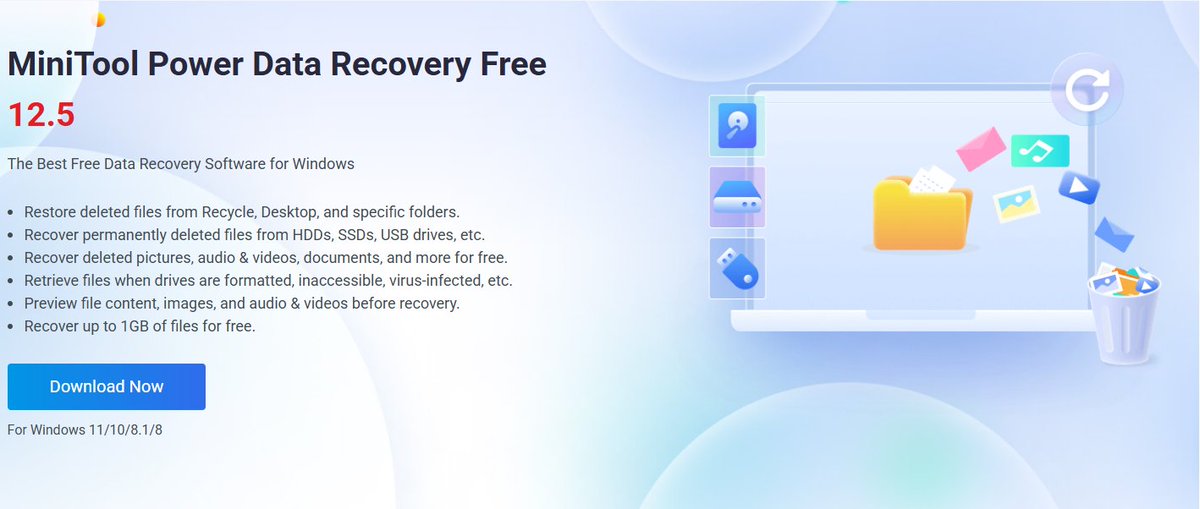 MiniTool Power Data Recovery 12.5 Latest Upgrade❗️
☀️Enhanced the disk scanning process to make it clearer and more intuitive.
☀️Improved the file recovery process with clear prompts to avoid overwriting deleted files.
powerdatarecovery.com