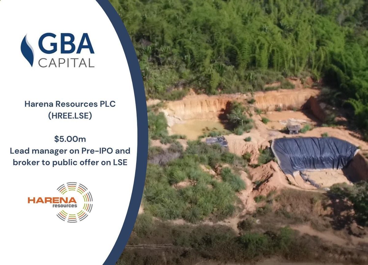 GBA Capital (@gba_capital) on Twitter photo <a href="/GBA_Capital/">GBA Capital</a> is pleased to have acted as Lead Manager for <a href="/HarenaResources/">Harena Resources Ltd</a> Pre-IPO round and as Broker to the Public Offer for its successful listing on the London Stock Exchange (LSE).
Harena is advancing the globally significant Ampasindava Ionic Clay Rare Earth Element (REE) <a href="/GBA_Capital/">GBA Capital</a> is pleased to have acted as Lead Manager for <a href="/HarenaResources/">Harena Resources Ltd</a> Pre-IPO round and as Broker to the Public Offer for its successful listing on the London Stock Exchange (LSE).
Harena is advancing the globally significant Ampasindava Ionic Clay Rare Earth Element (REE)