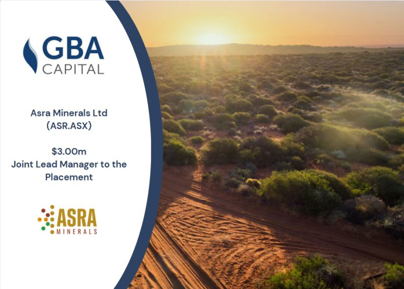 GBA Capital (@gba_capital) on Twitter photo <a href="/GBA_Capital/">GBA Capital</a> is pleased to have acted as Joint Lead Manager for <a href="/AsraMinerals/">Asra Minerals Ltd</a> $ASR
Asra is advancing a 936km² tenement package in the Leonora Goldfields, a Tier-1 region in Western Australia. The company’s Leonora North and South hubs lie near established operations and <a href="/GBA_Capital/">GBA Capital</a> is pleased to have acted as Joint Lead Manager for <a href="/AsraMinerals/">Asra Minerals Ltd</a> $ASR
Asra is advancing a 936km² tenement package in the Leonora Goldfields, a Tier-1 region in Western Australia. The company’s Leonora North and South hubs lie near established operations and