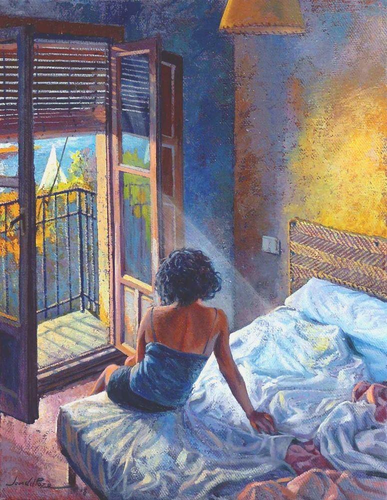 Insubstantial like escaping water, like sand escaping in the wind.
Elusive, you reveal yourself,
your silhouette is clearly drawn
for an instant, and you erase your boundaries.
#ElsaGross 

#JuanDelPozo 🎨

#GoodMorning

Wishing you all a wonderful week
🌾🌷