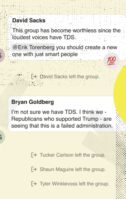 Can’t stop laughing at this leaked groupchat screenshot.

It’s perfect.