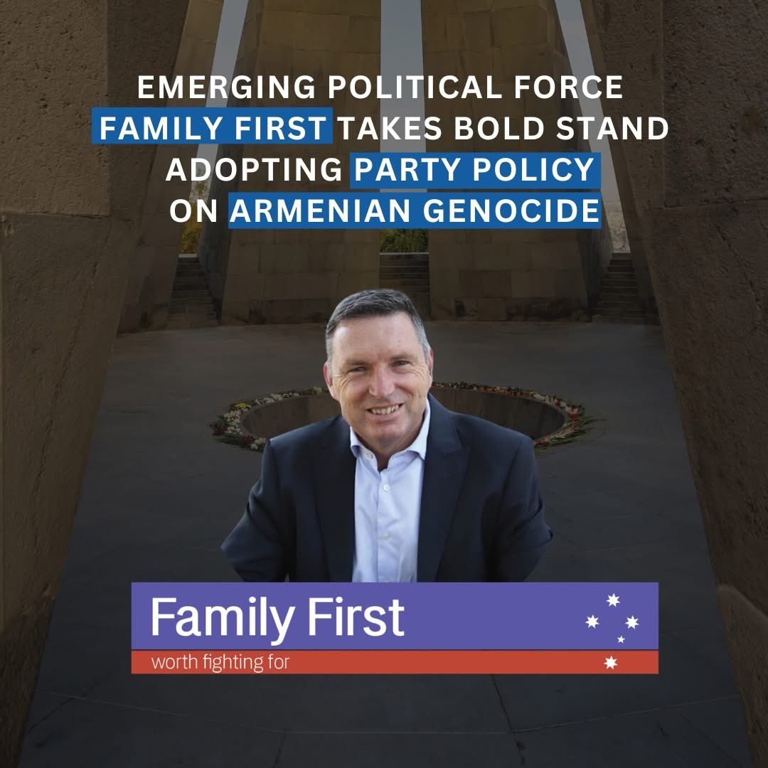 📌 LATEST! Emerging Political Force Family First Takes Bold Stand Adopting Party Policy on Armenian Genocide

READ MORE AT: anc.org.au/news/Media-Rel…
