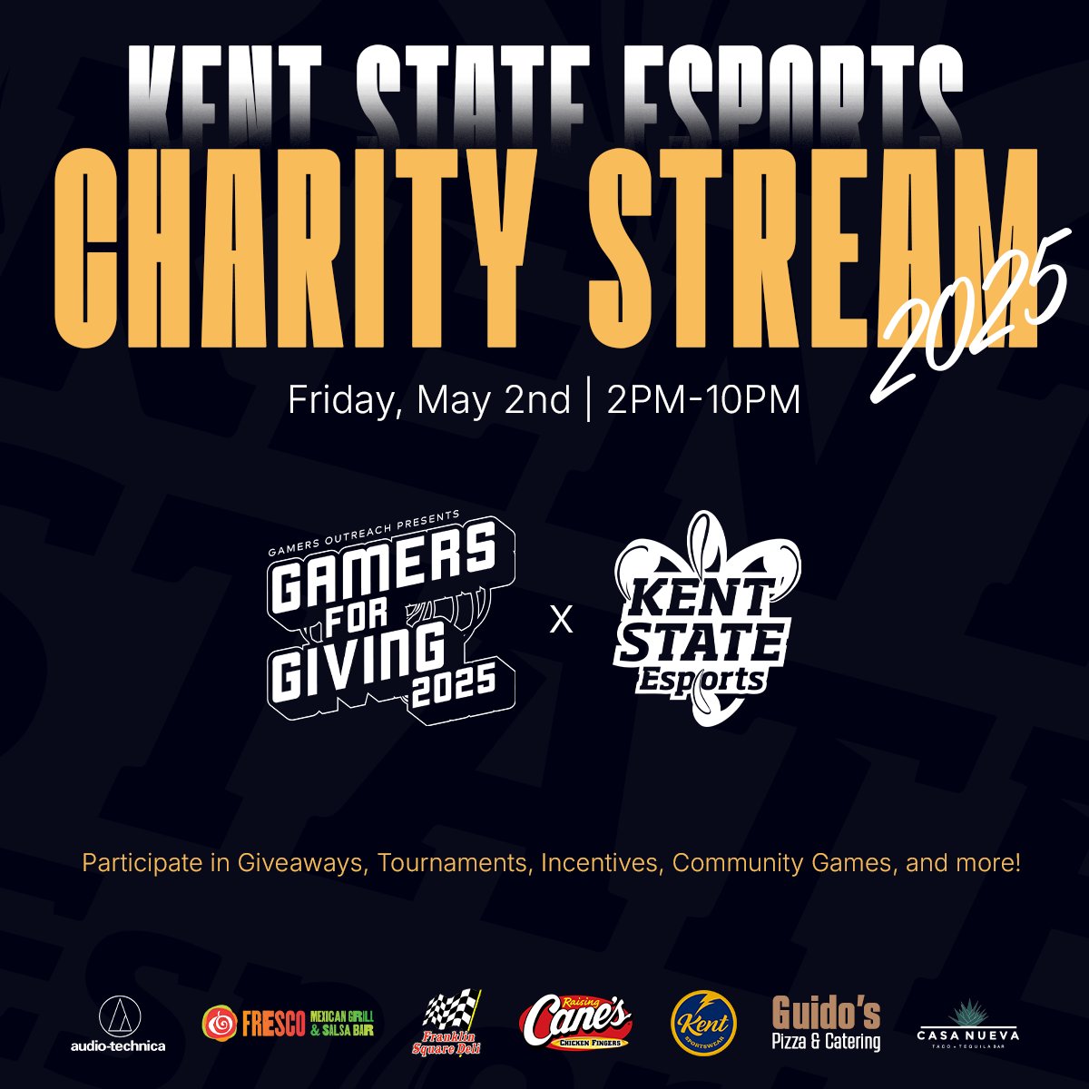 🚨ANNUAL 2025 CHARITY STREAM🚨

🏠The Library/Arena
🕐Friday, May 2nd - 2PM
📺twitch.tv/esportsksu 

Participate in Giveaways, Tournaments, Community Games, and more!

Our main event will be a Marvel Rivals tournament open to anyone! Sign up here: tinyurl.com/yv7xtzzn