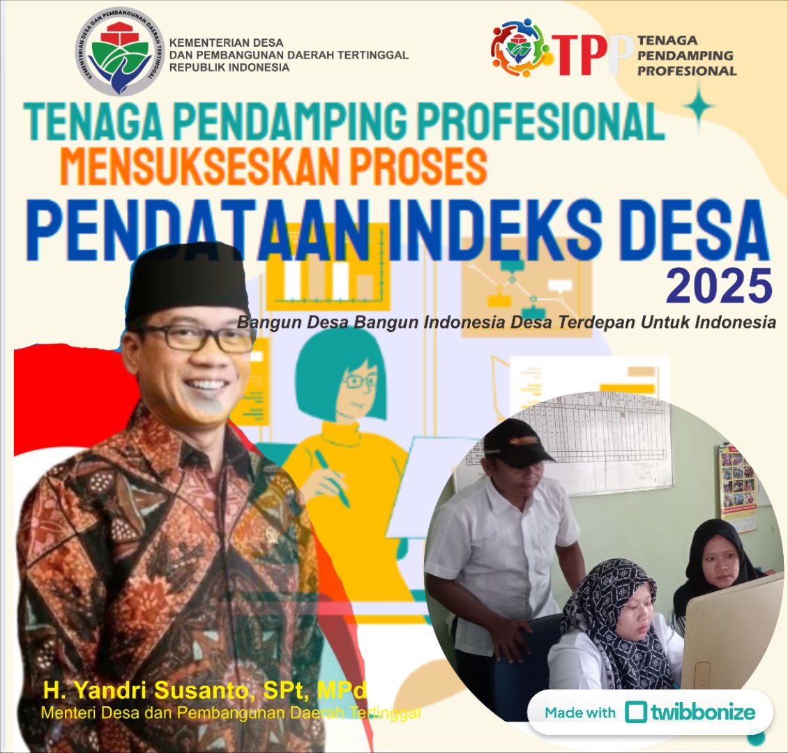 *#TPPBersamaMenteriDesa*

*Pemdes dan TPP dalam pemutakhiran Indeks desa demi data yg valid*

*#TPPBersamaMenteriDesa*

<a href="/prabowo/">Prabowo Subianto</a>
<a href="/YandriSusanto27/">Yandri Susanto</a>
<a href="/ArizaPatria/">Ariza Patria</a>
<a href="/taufikmadjid71/">IG : taufik.madjid</a>
<a href="/kemendespdt/">#BangunDesaBangunIndonesia</a>
<a href="/bpsdmkemendesa/">Bpsdm Kemendesa</a>