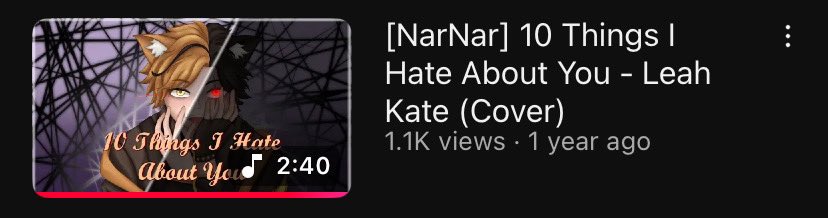NarNarBread's tweet photo. Idk when this happened. I was scrolling the NarNar channel and came across this. THANKYOU SO MUCH FOR 1K. Can’t believe this was my first cover to hit it. Thankyouuuu!!!!!🌟🧡 https://t.co/veqT4ipPGB