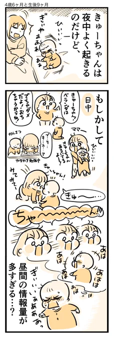 昼間の情報量。
#育児漫画 