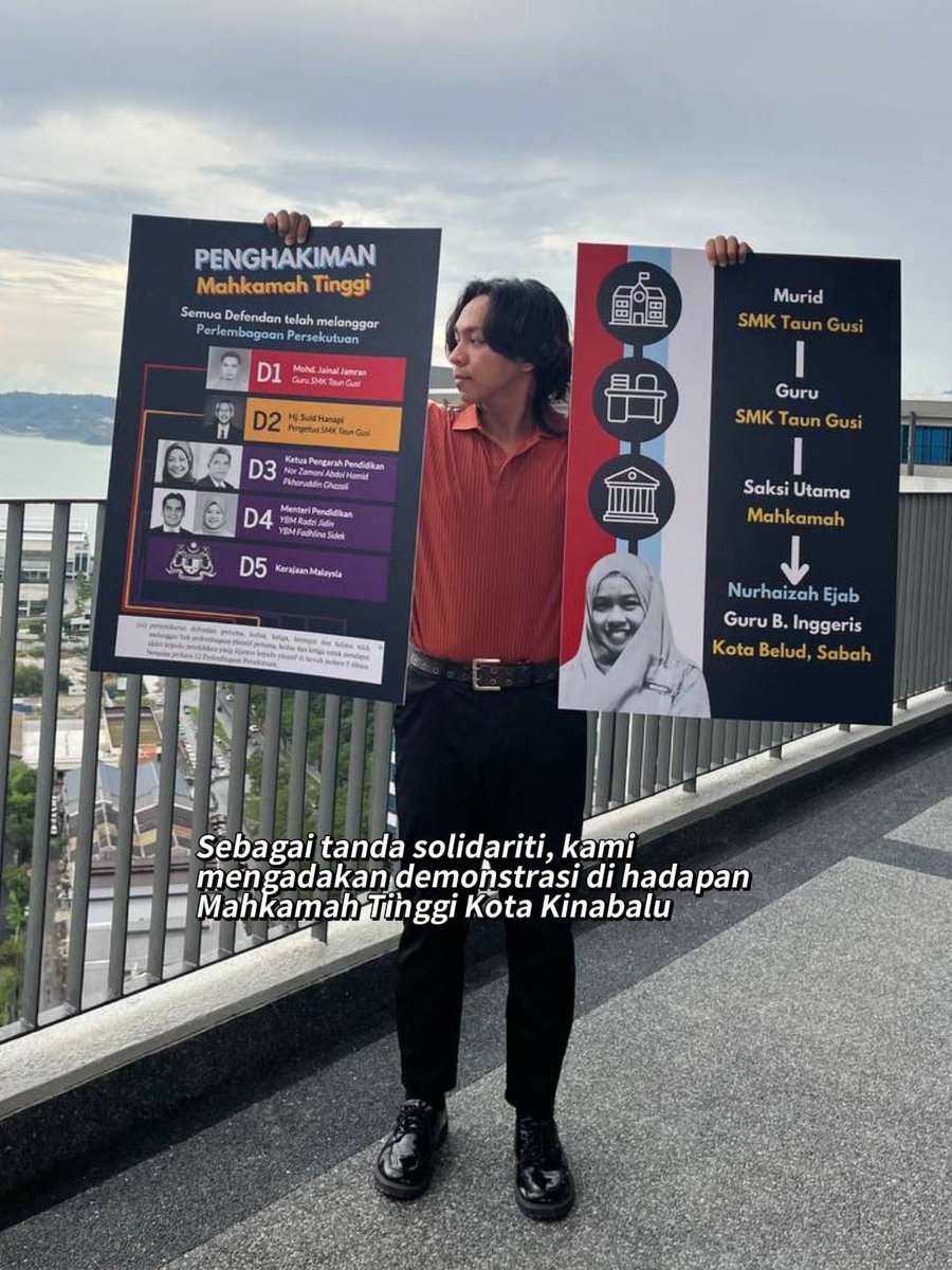 tiadaguru's tweet photo. Cikgu Nurhaizah has gone over EIGHT YEARS without a shred of whistleblower protection.

Eight years a whistleblower, eight years a target. 

Today, her co-whistleblower students are demanding the government protect their public servant.

@FadhlinaSiddiq @anwaribrahim https://t.co/3qx695PvU0