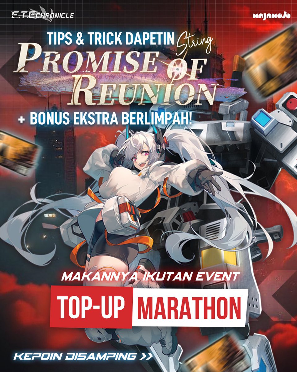 etechronicleid's tweet photo. 📢Pengumuman pengumuman📢

Nexecutor, MechaMin mau kasih info eksklusif buat kalian~ Kamu bisa dapetin waifu idaman STRING - PROMISE OF REUNION ditambah banyak BONUS yang menarik~🎁 https://t.co/CQ6ln8X8jL
