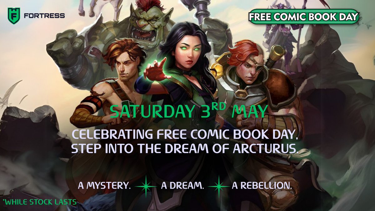 🚨 FREE COMIC ALERT 🚨
Celebrate #FreeComicBookDay with Fortress!
Grab your FREE copy of The Dream of Arcturus, our original sci-fi comic!

📅 May 3 only
📖 Step through the portal. Discover the dream.
#DreamOfArcturus #FCBD2025