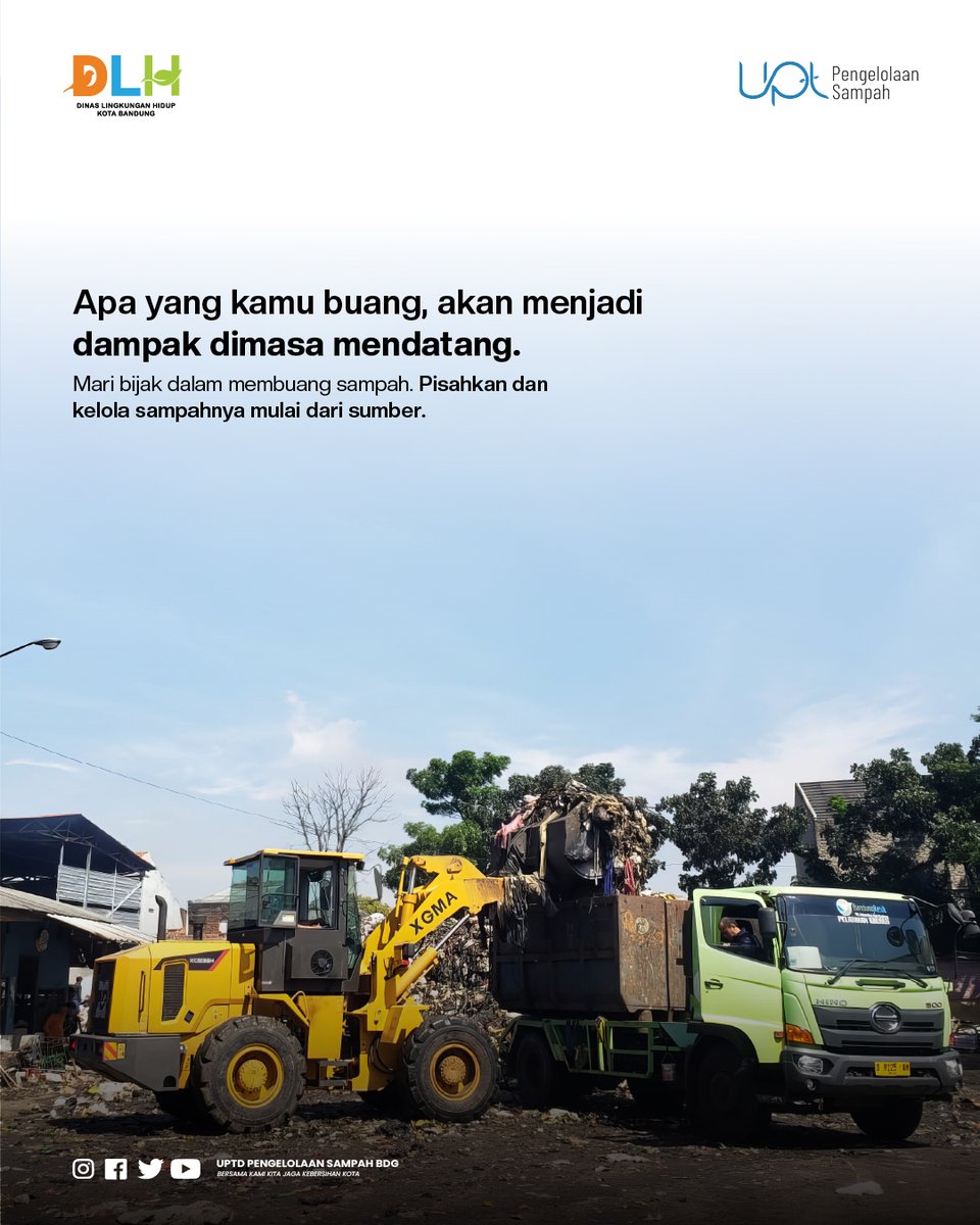 Apa yang kita buang hari ini, akan menjadi dampak di masa depan.
Mari lebih bijak dalam mengelola sampah!
Pisahkan dan kelola sampah mulai dari sumbernya.
Bersama kita bisa menciptakan Bandung yang lebih bersih dan sehat. 🤝✨