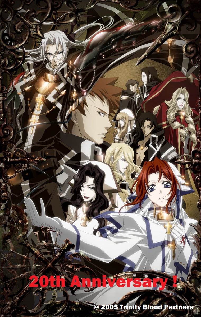 「#トリニティ・ブラッド」TV放映から今日で20周年です！
原作：吉田 直・THORES柴本(角川スニーカー文庫)
監督：平田智浩
シリーズ構成：平田智浩・冨岡淳広・角川スニーカー文庫編集部
キャラクターデザイン/ビジュアルワークエンハンサー：中嶋敦子

kadokawa.co.jp/toribla/anime.…