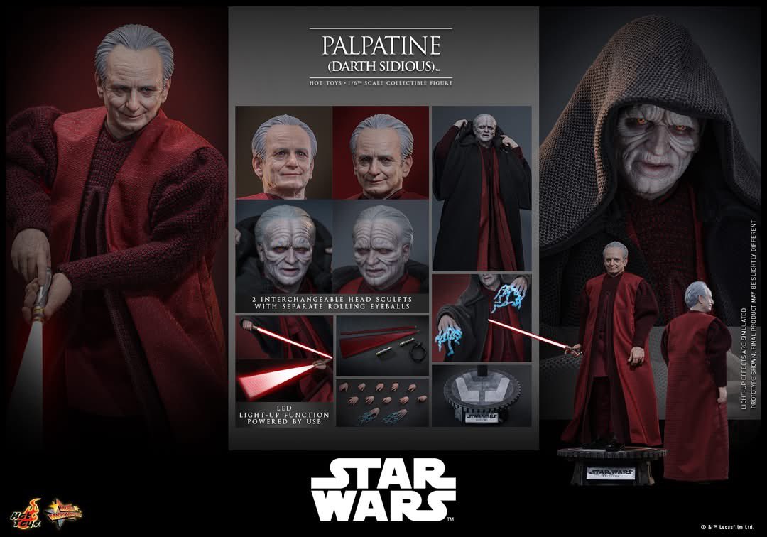 one6Update's tweet photo. #HotToys announced Darth Sidious from #ROTS.
🧵1
#Sixth #SixthScale #HotToysCollectibles #ホットトイズ #Maythe4th https://t.co/Nzd8OKV2Lf
