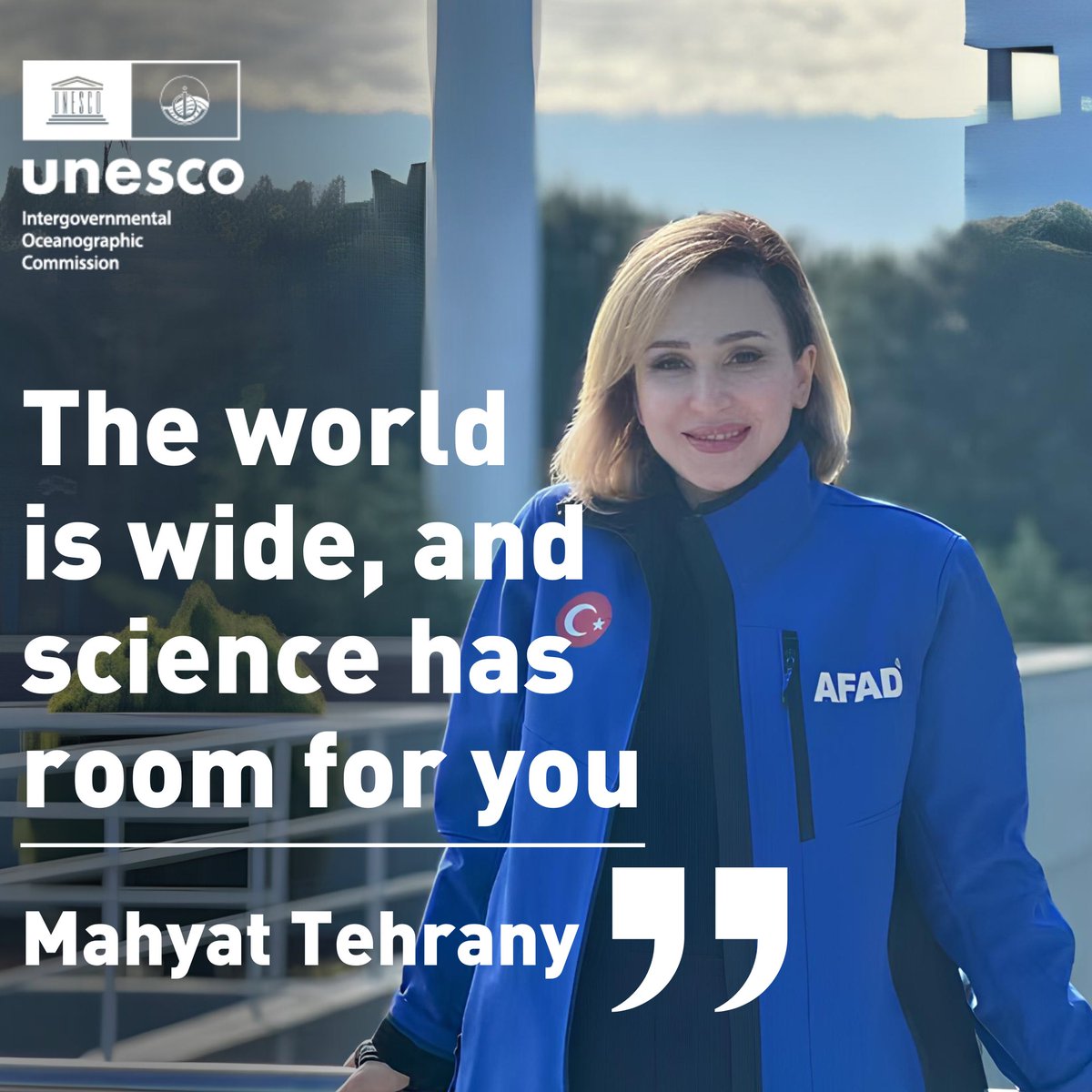 “Science has room for you. Your ideas and energy are needed more than ever.”

🌊 Dr. Mahyat Shafapour Tehrany, GIS expert at AFAD-Istanbul &amp; Boğaziçi University, is helping build tsunami resilience in Türkiye through UNESCO-IOC’s CoastWAVE 🌍

Read more: shorturl.at/JjeL0