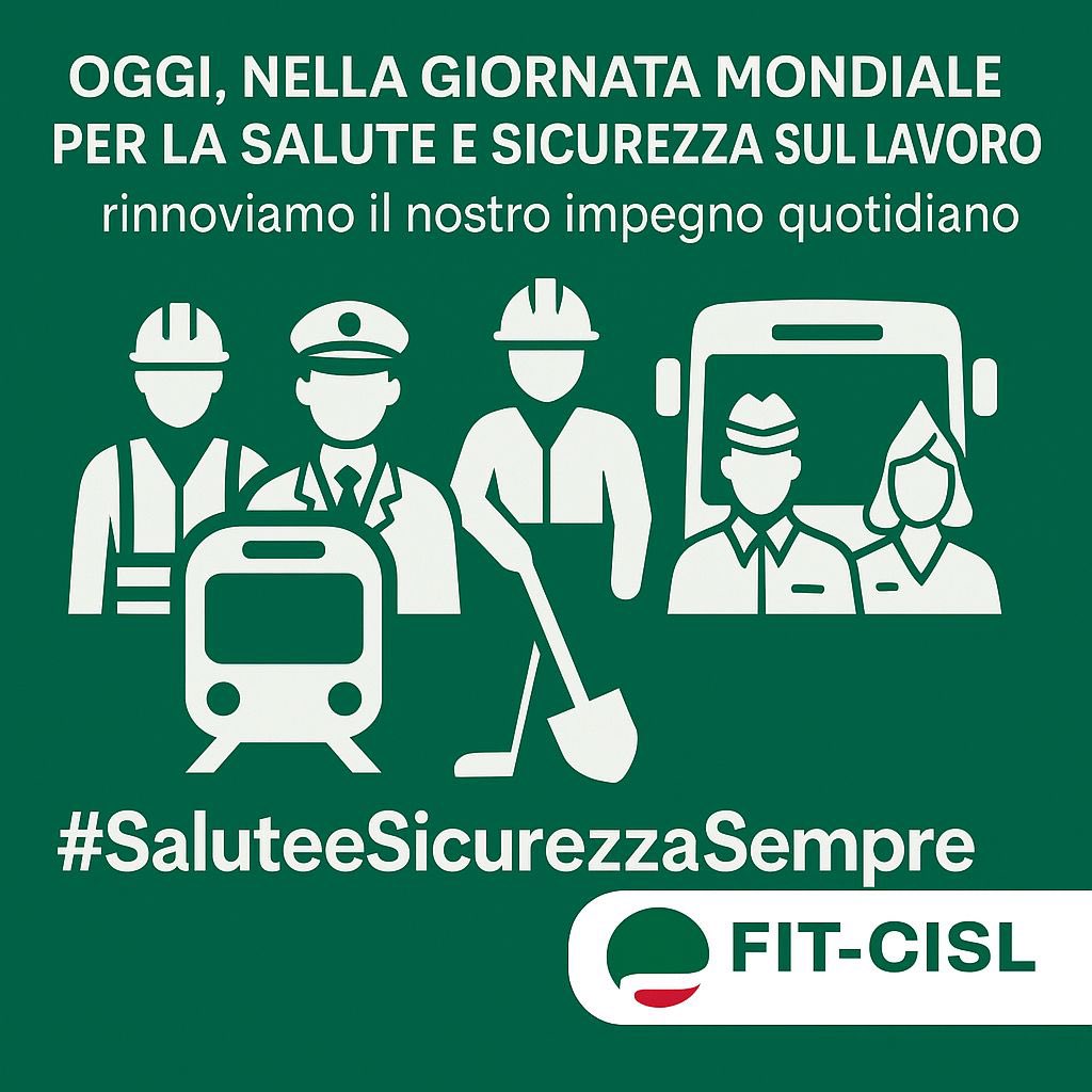 FitCisl's tweet photo. #28aprile ⚠️Giornata Mondiale per la #salute e la #sicurezza sul #lavoro
“La sicurezza sul lavoro non è un favore e neppure una gentile concessione, è un diritto! La @FitCisl è in prima linea ogni giorno per difendere e tutelare la salute, la sicurezza e la dignità di chi lavora. Nessuna tolleranza rispetto a comportamenti irresponsabili e per chi mette a rischio i lavoratori!
Gli #infortuni e le malattie professionali si prevengono con strategie adeguate, investimenti in #formazione e una rinnovata cultura della sicurezza che prevede un #addestramento continuo e sistematico al #lavorosicuro 
Garantire ambienti di lavoro sicuri non è solo un obbligo o un dovere. È rispetto, è responsabilità, è produttività buona, è futuro e crescita per il nostro Paese.
💪Insieme si vince!

#GiornataMondialeDellaSicurezza #TrasportiSicuri #LavoroSicuro #Bastamortisullavoro #WorldDayForSafetyAndHealthAtWork