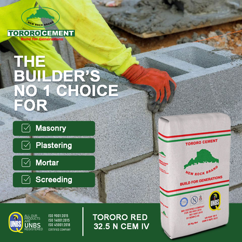 TororoCement's tweet image. Tororo Red 32.5N CEM IV is the builder's No.1 cement choice for masonry, plastering, mortar &amp;amp; screeding. #Buildforgenerations