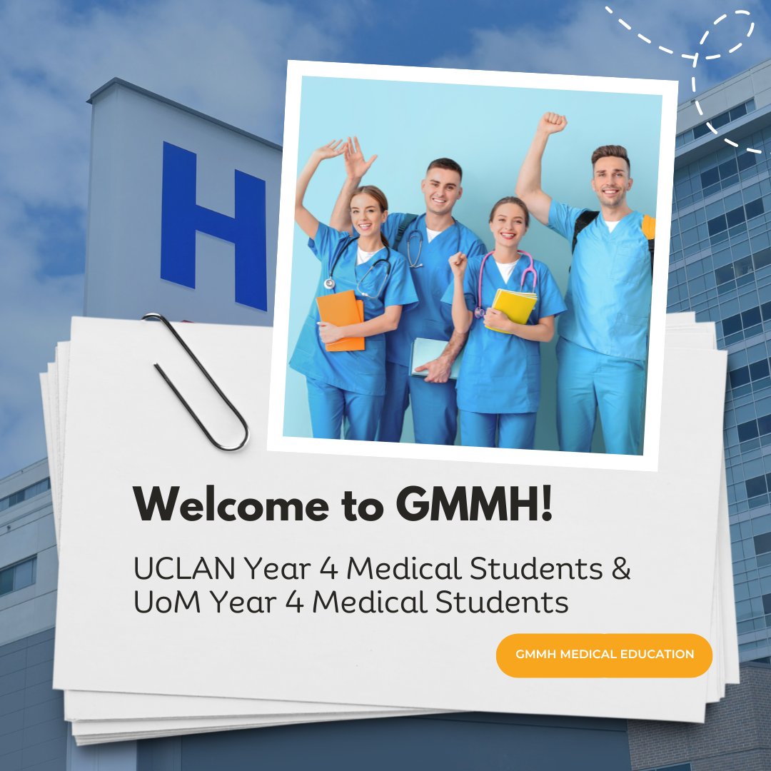 Medical Education (@samabbottgmmh) on Twitter photo GMMH Welcomes the next cohort of Manchester University and UCLAN Medical Students.🌟We are here to support. If you have any placement queries please let us know: medicalundergrad@gmmh.nhs.uk✉️
#GMMHMedEd #MedicalStudents #Placement GMMH Welcomes the next cohort of Manchester University and UCLAN Medical Students.🌟We are here to support. If you have any placement queries please let us know: medicalundergrad@gmmh.nhs.uk✉️
#GMMHMedEd #MedicalStudents #Placement