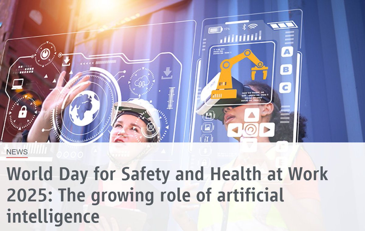 On the occasion of the World Day for Safety and Health at Work, the ISSA highlights the transformative impact of #artificialintelligence (AI) and digital technologies on occupational #safetyandhealth (OSH).

issa.int/news/world-day…