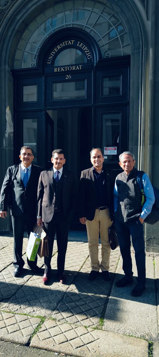 Day 1 of Indo-German partnership at the Leipzig University. Bright sunny day with chill in wind for stimulating discussions for next 3 days. <a href="/IGIBSocial/">CSIR-IGIB</a> is in full strength with <a href="/taneja_bhupesh/">Bhupesh Taneja</a> and Director <a href="/IGIBSocial/">CSIR-IGIB</a>. Thank you.