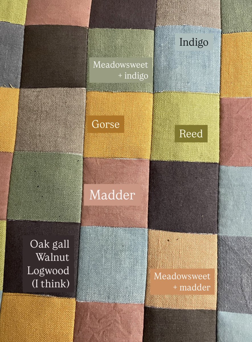 This is the unstitched panel showing some of the colours. Forgot to add the colour for grey which is oak gall.