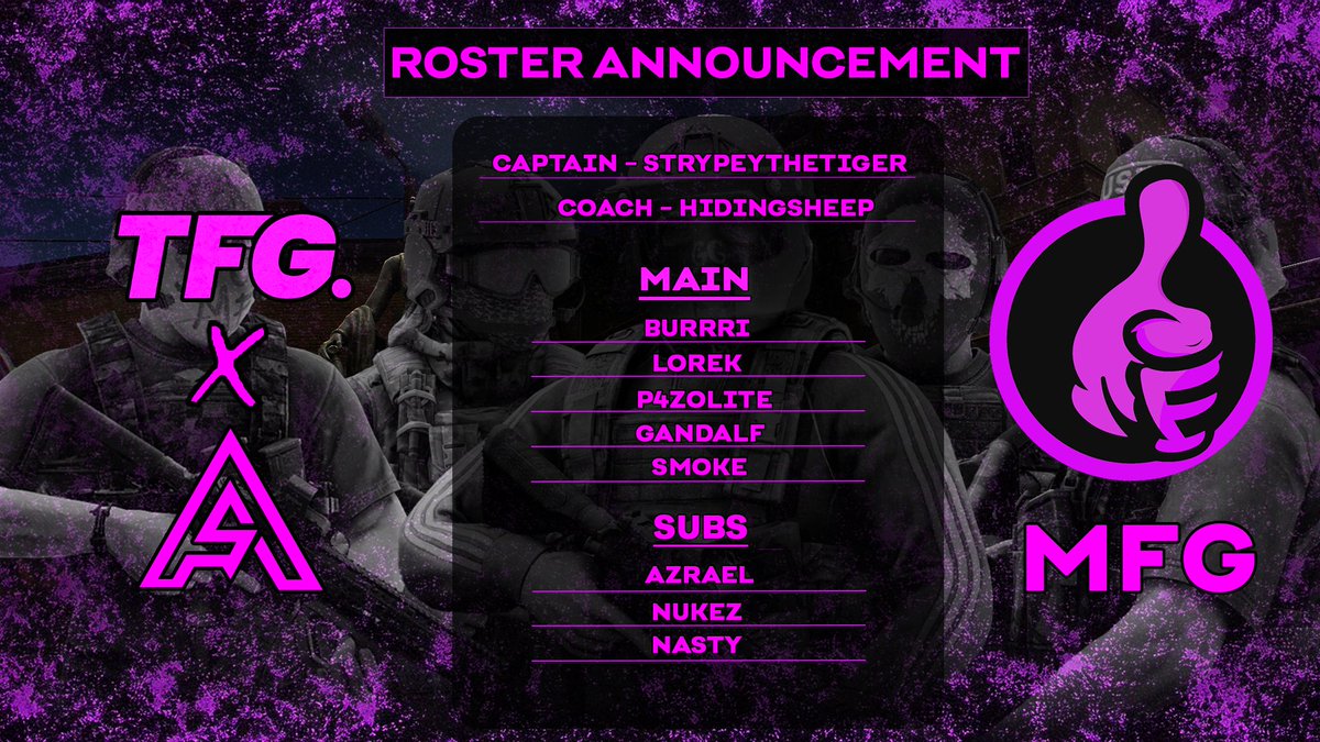TFGesports_'s tweet image. 🚨 Team TFG Announcement 🚨
We’re excited to introduce a new team under our banner Team MFG formed exclusively for the upcoming ASPL season! 🔥